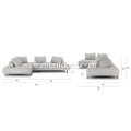 Sofa sectionnel en tissu gris Divan Wisp